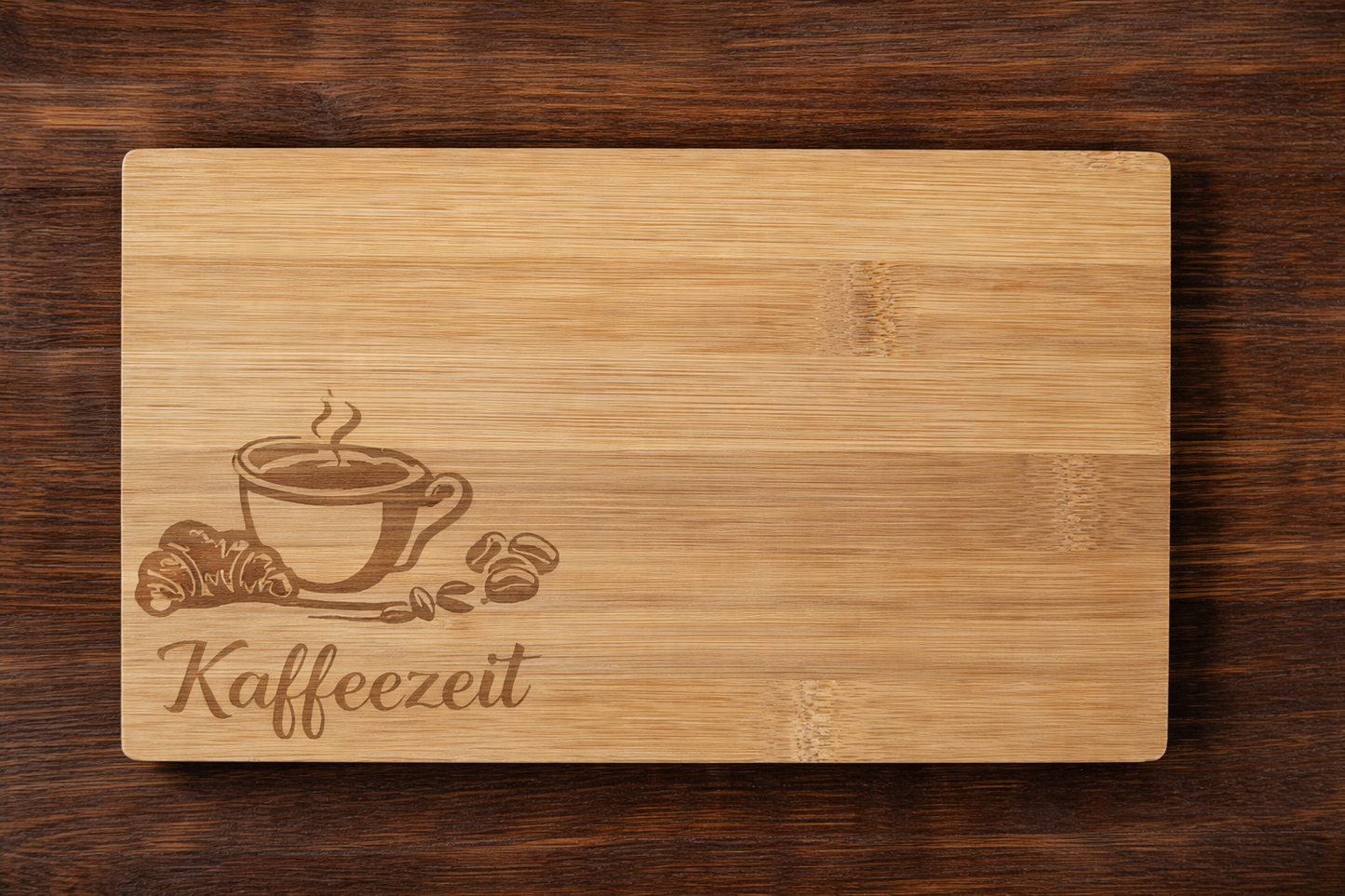 Bambus-Schneidebrettchen "Kaffeezeit"