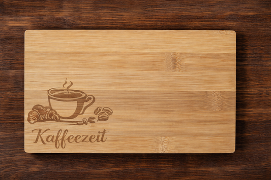 Bambus-Schneidebrettchen "Kaffeezeit"
